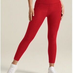 Beyond Yoga Spacedye Out Of Pocket High Waisted Capri Leggings “Candy Apple Red”